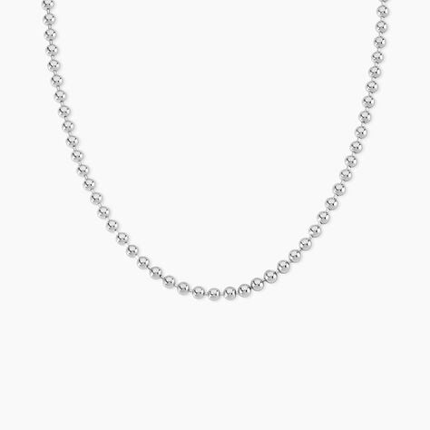 Collier Nateo Boules Argent Blanc - Colliers fantaisie Homme | Marc Orian