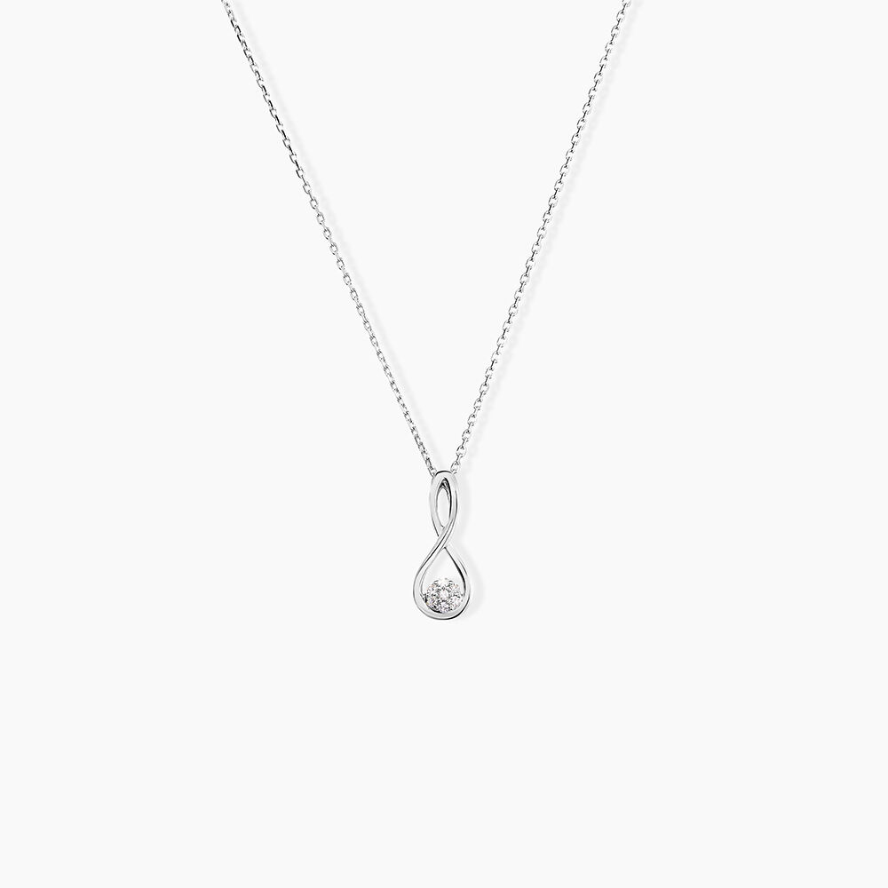 Collier Shaeen Or Blanc Diamant - Colliers avec pierres Femme | Marc Orian