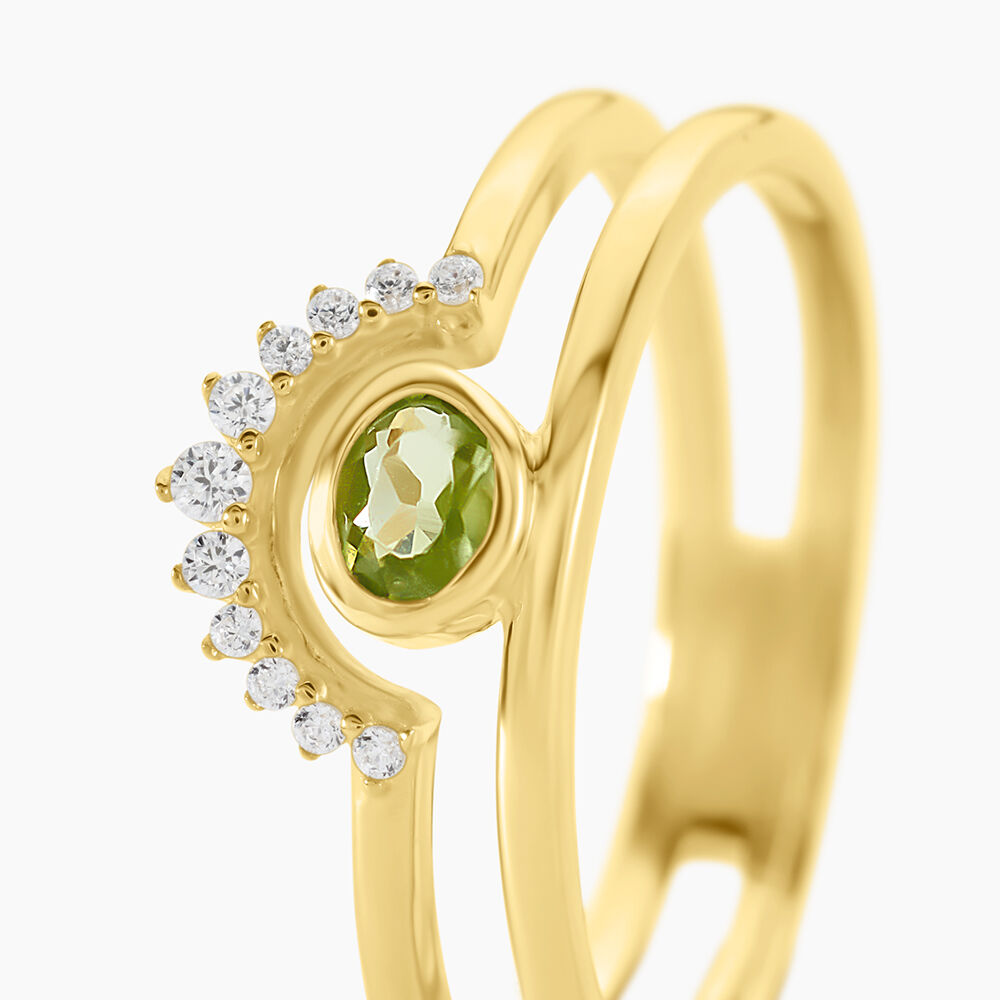 Bague Poem Argent Jaune P&eacute;ridot Oxyde De Zirconium - Bijoux fantaisie Femme | Marc Orian