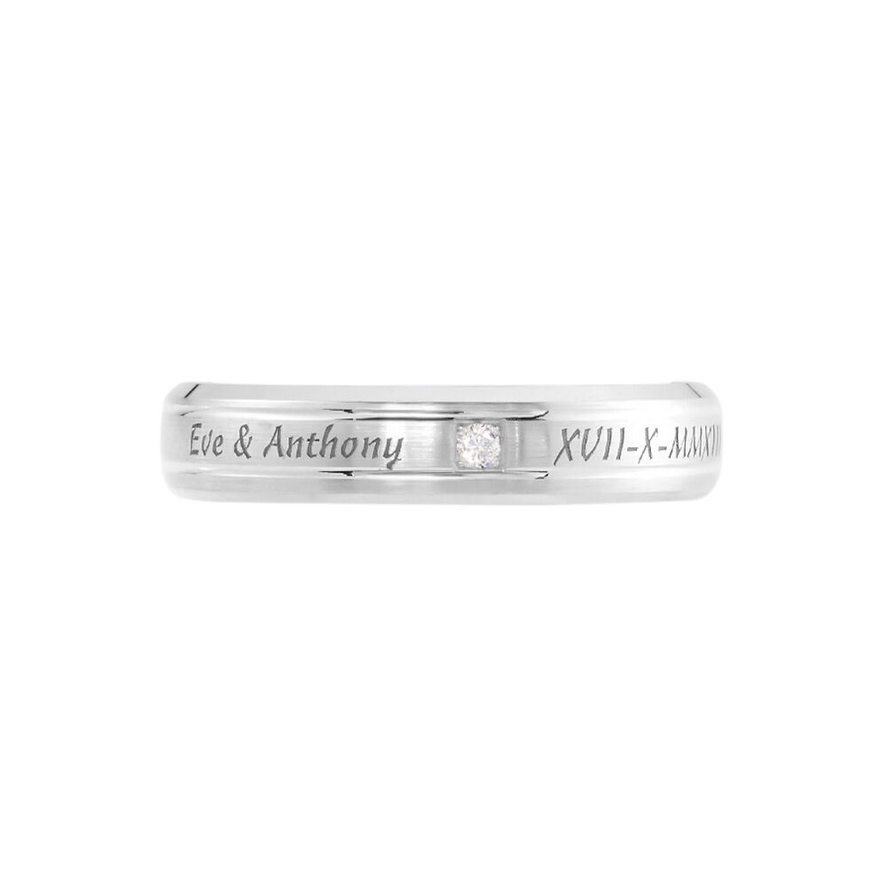 Alliance Romaine Or Blanc Diamant - Alliances personnalisées Famille | Marc Orian