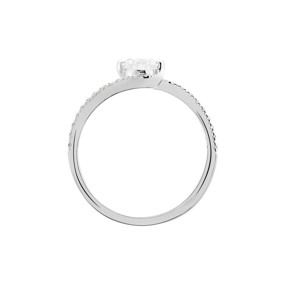 Bague Olly Or Blanc Oxyde De Zirconium - Solitaires Femme | Marc Orian