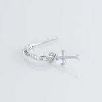 Cr&eacute;ole Unitaire Ancelin Rondes Argent Blanc Oxyde De Zirconium - Piercings d'oreilles Femme | Marc Orian