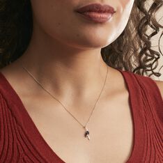 Collier Navette Or Blanc Saphir - Colliers Femme | Marc Orian