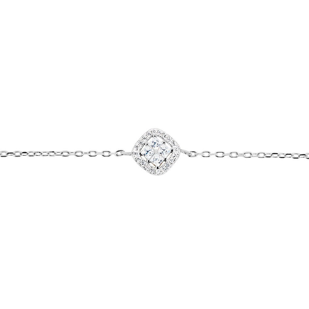 Bracelet Argent Blanc Justina Oxyde De Zirconium - Bracelets chaînes Femme | Marc Orian
