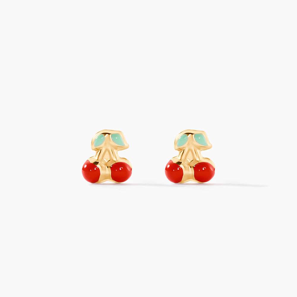 Boucles D'oreilles Puces Or Jaune Helicie Email - Puces Enfant | Marc Orian