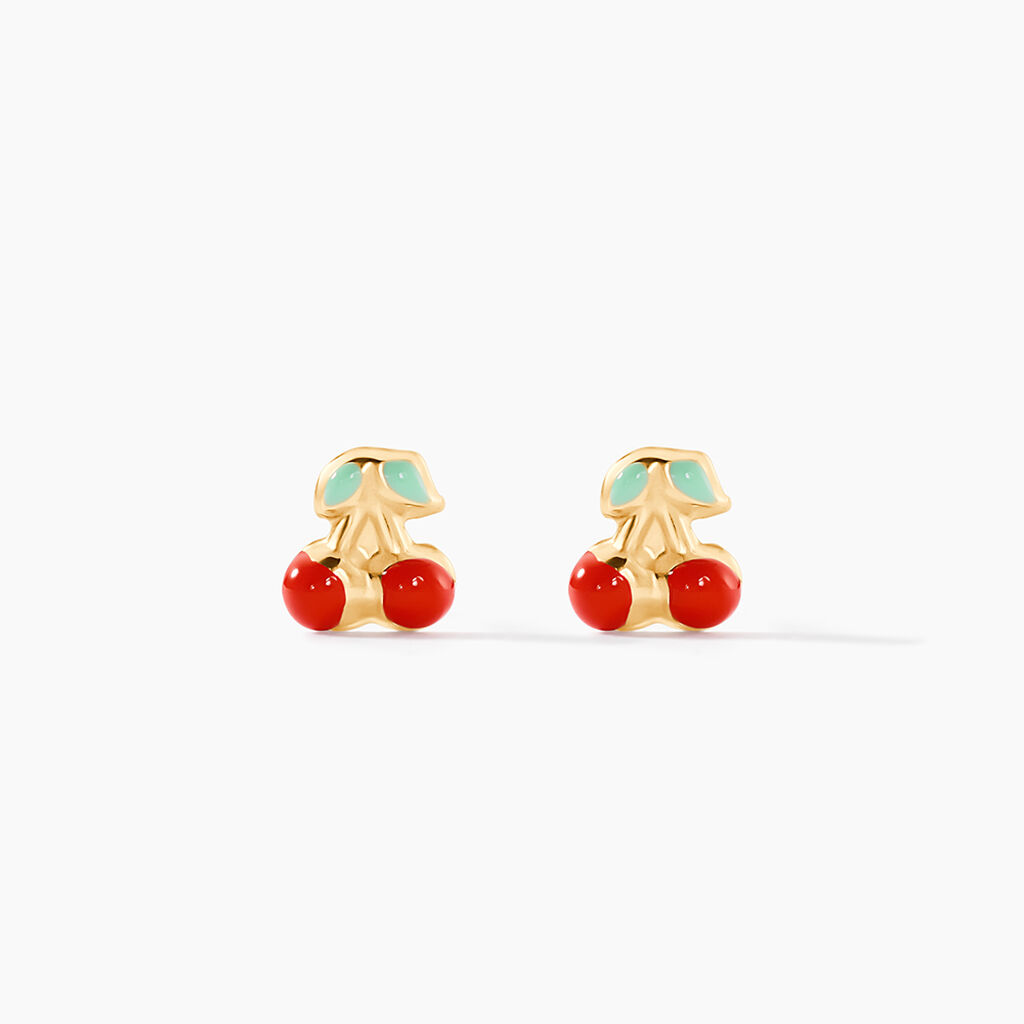 Boucles D'oreilles Puces Or Jaune Helicie Email - Puces Enfant | Marc Orian
