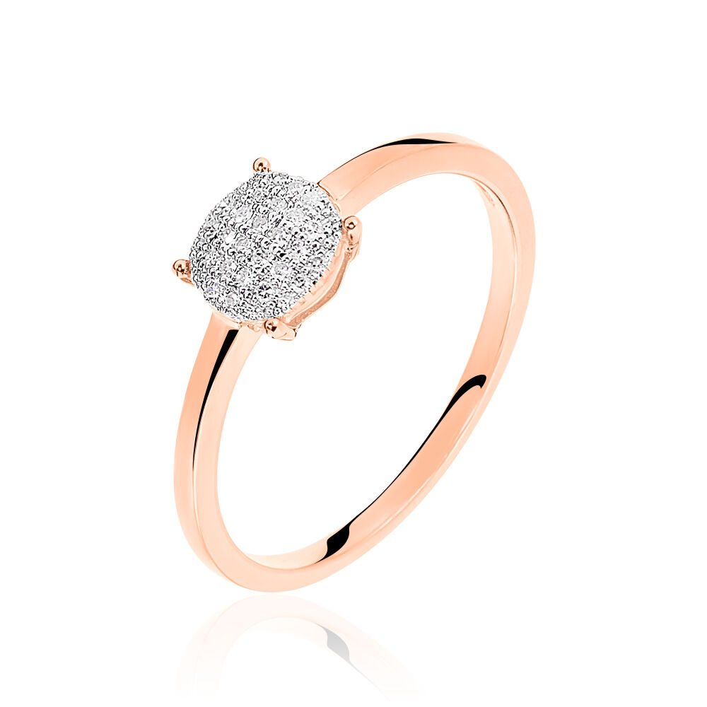 Bague or rose diamant sale