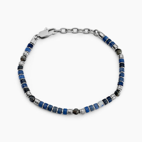 Bracelet Nairobi Acier Blanc Sodalite Labradorite - Bracelets cha&icirc;nes Homme | Marc Orian