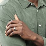 Bague Mollie Acier Blanc - Bijoux fantaisie Homme | Marc Orian