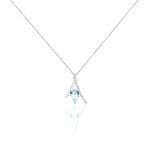 Collier Electa Or Blanc Topaze Et Oxyde De Zirconium - Colliers avec pierres Femme | Marc Orian