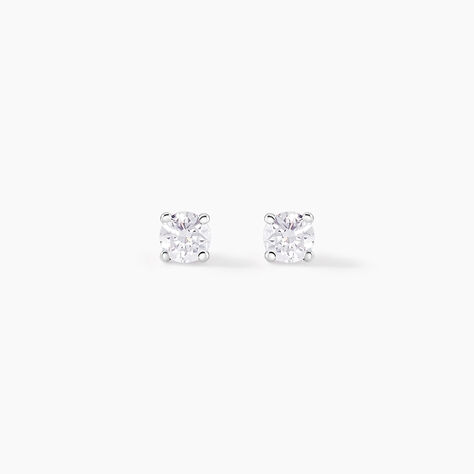 Boucles D'oreilles Puces Or Blanc Victoria Diamants - Puces Femme | Marc Orian