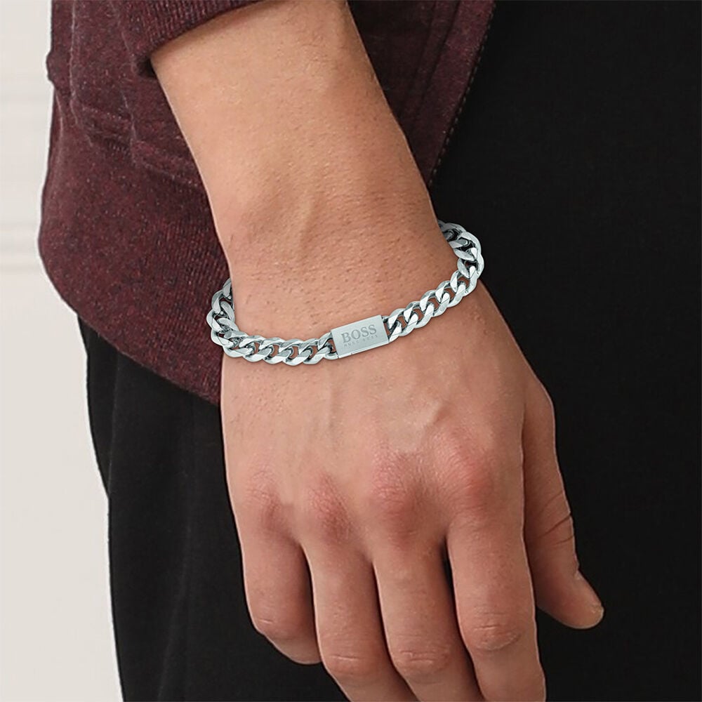 Bracelet Boss Chain Link Acier Blanc - Bracelets chaînes Homme | Marc Orian