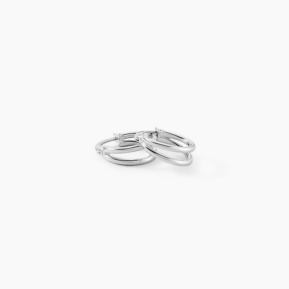 Cr&eacute;oles Double Argent Blanc - Cr&eacute;oles Femme | Marc Orian