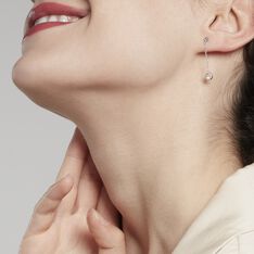 Boucles D'oreilles Pendantes Olga Argent Blanc Oxyde De Zirconium - Boucles d'oreilles Pendantes Femme | Marc Orian