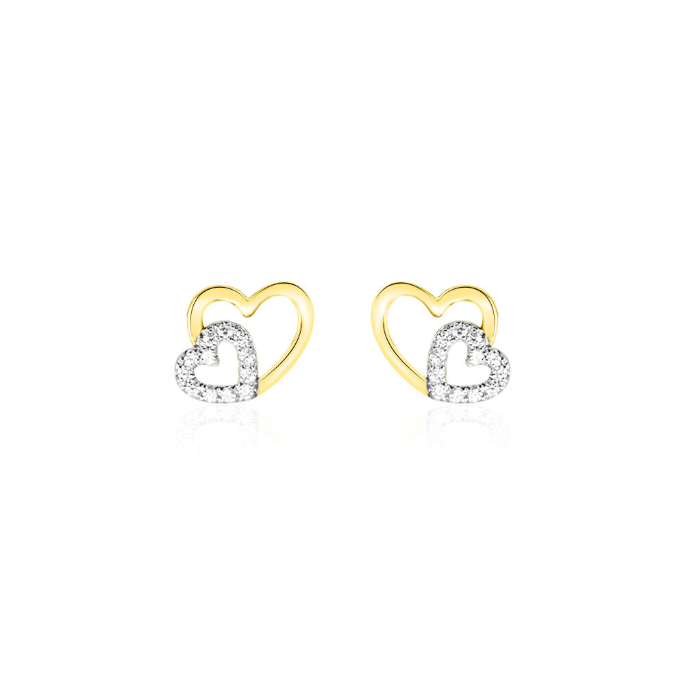 Boucles D'oreilles Puces Marineta Or Jaune Oxyde De Zirconium - Puces Femme | Marc Orian