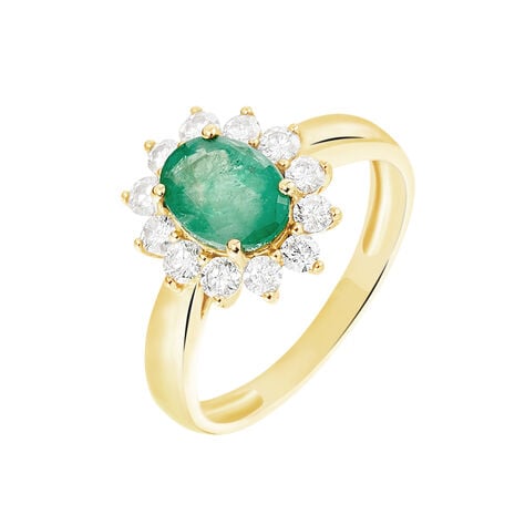 Bague Or Jaune Emeraude Diamants - Bagues vintage Femme | Marc Orian