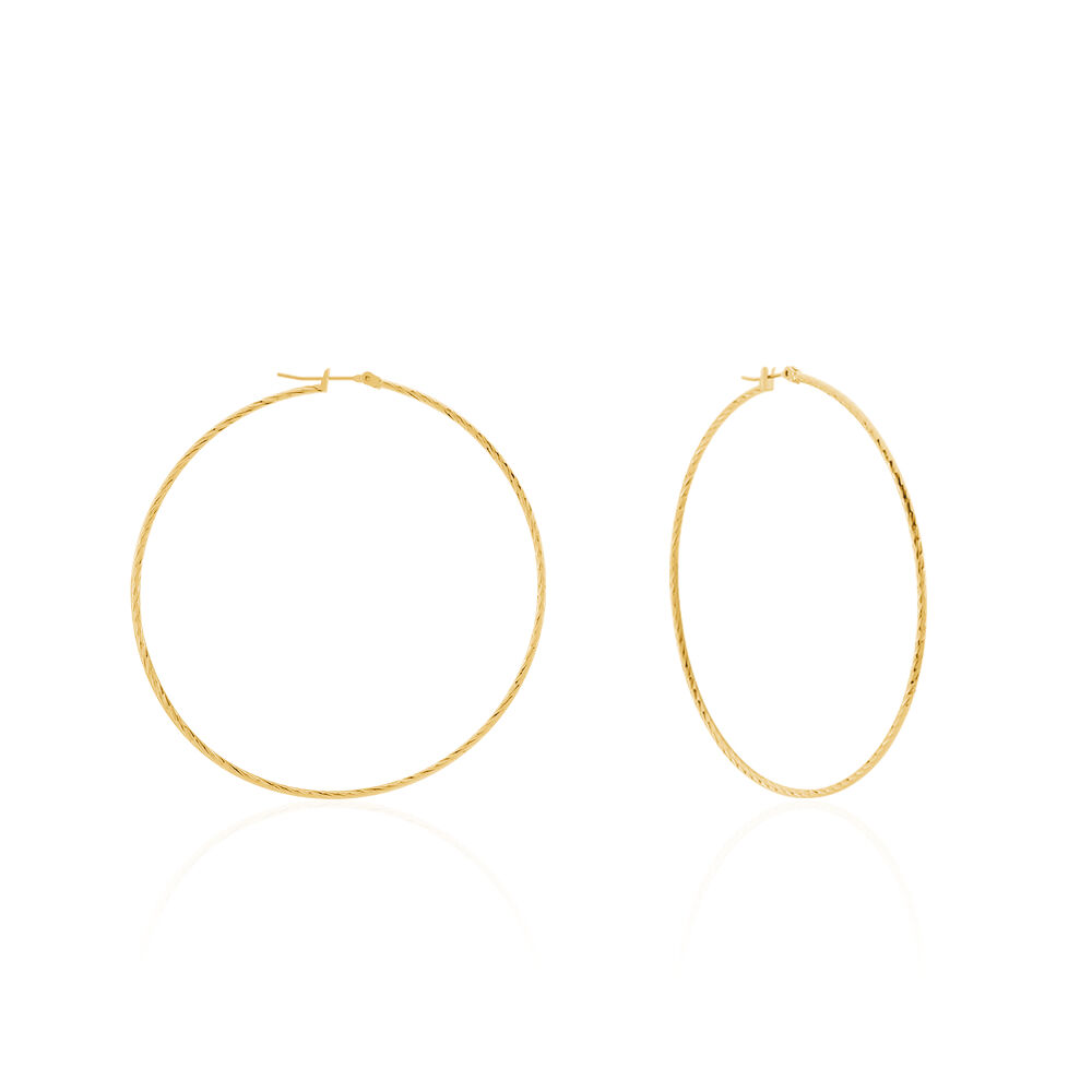 Créoles Anusha Plaqué Or Jaune - Grosses créoles Femme | Marc Orian