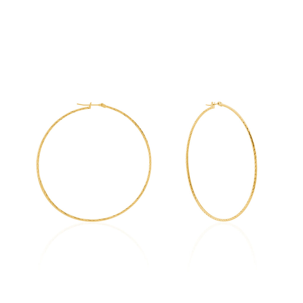 Créoles Anusha Plaqué Or Jaune - Grosses créoles Femme | Marc Orian