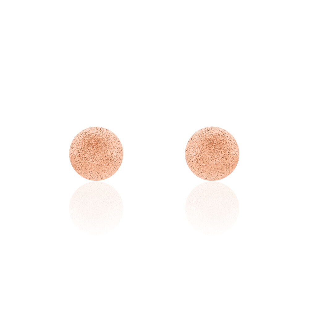 Boucles D'oreilles Puces Fidelia Boule Sablee Or Rose - Puces Femme | Marc Orian