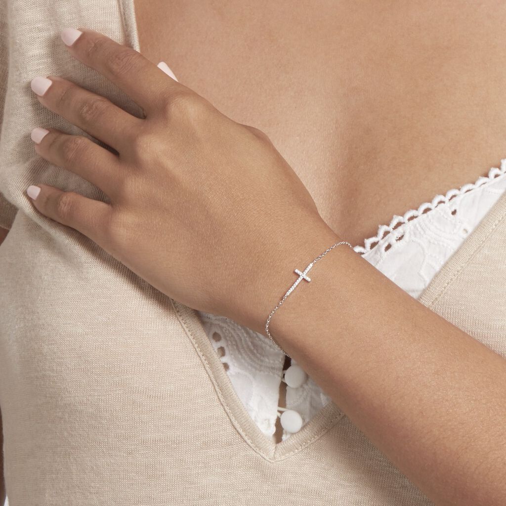 Bracelet Rayan Argent Blanc Oxyde De Zirconium - Bracelets chaînes Femme | Marc Orian