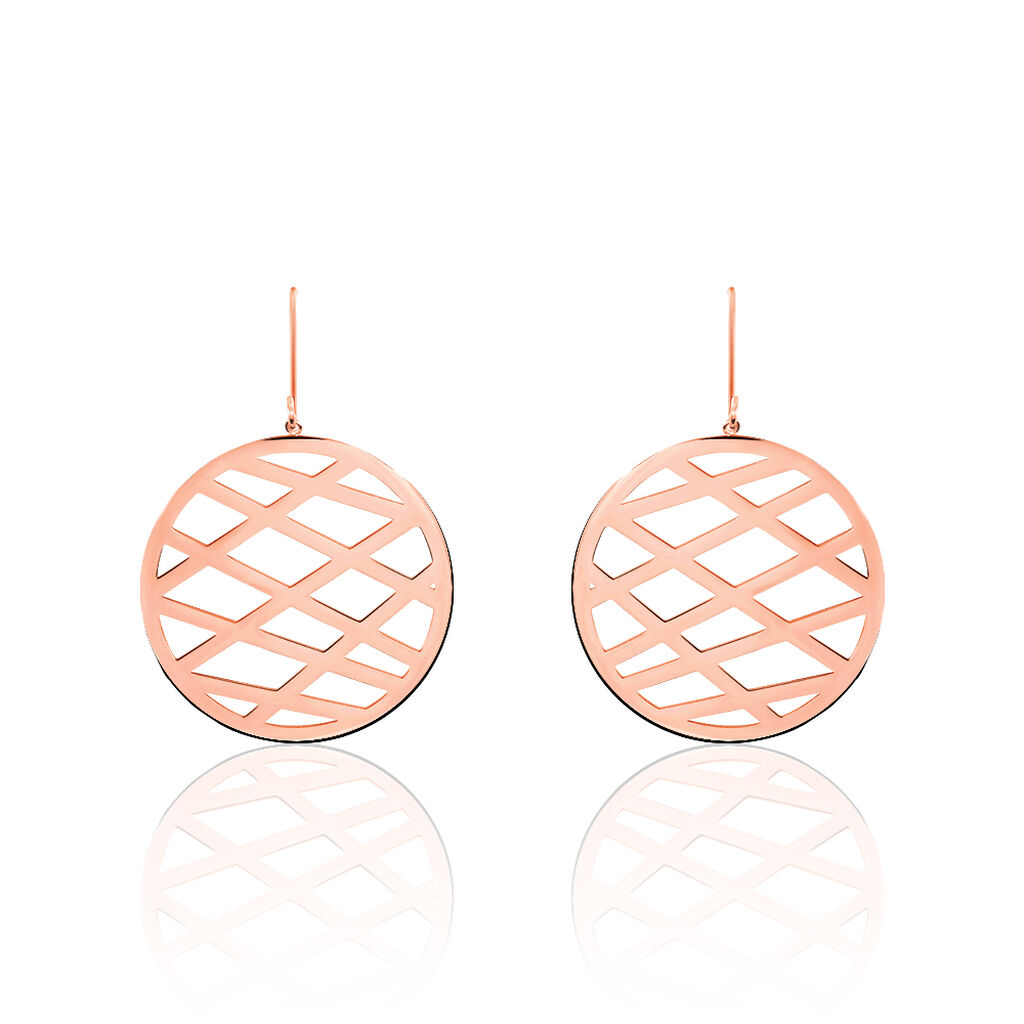 Boucles D'oreilles Pendantes Maelis Acier Rose - Pendantes Femme | Marc Orian