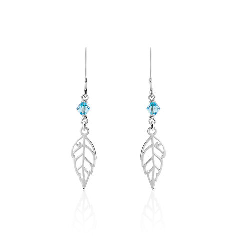 Boucles D'oreilles Pendantes Angelika Argent Blanc Pierre De Synthese - Boucles d'oreilles Pendantes Femme | Marc Orian