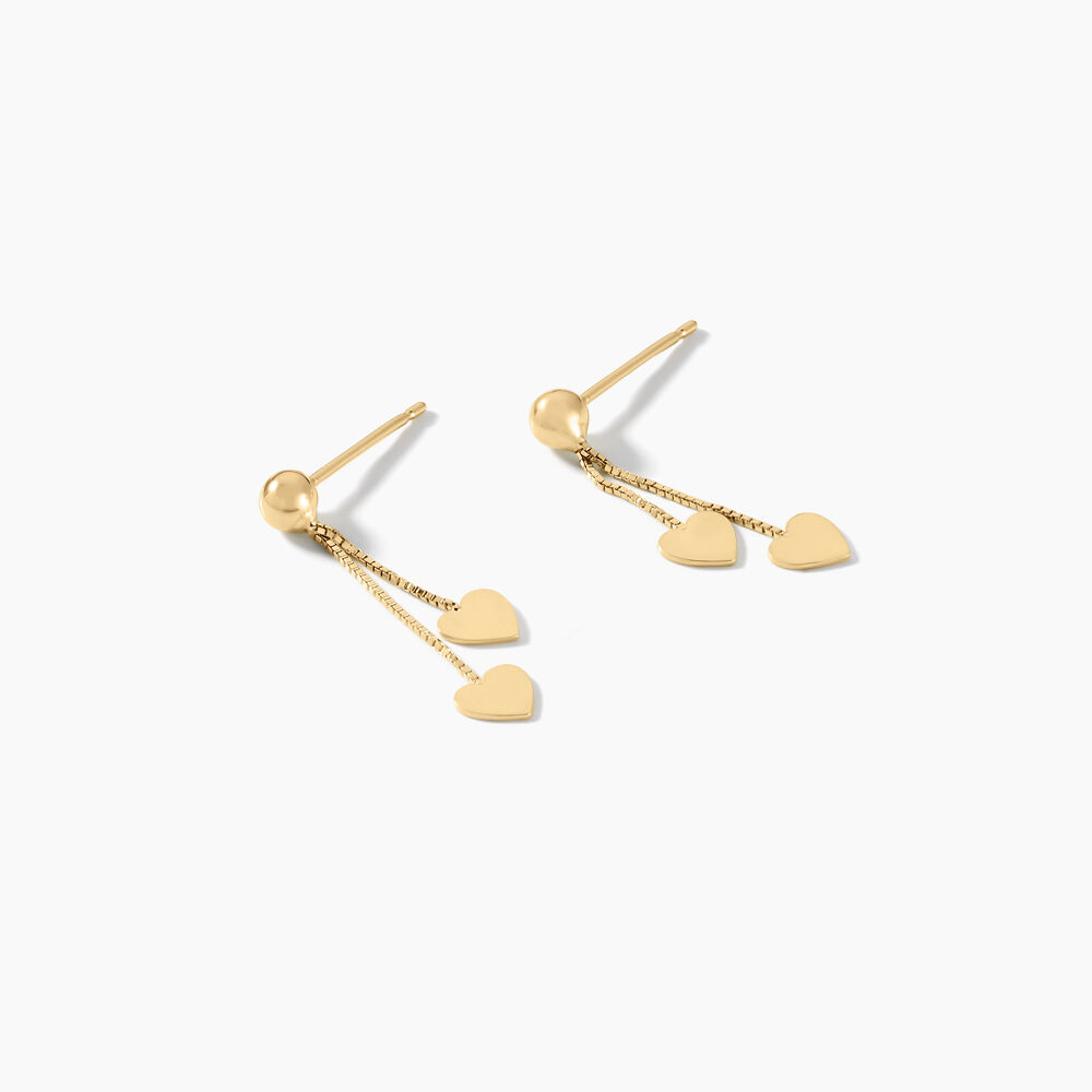Boucles D'oreilles Pendantes Ervins Pendantes Coeurs Or Jaune - Pendantes Femme | Marc Orian