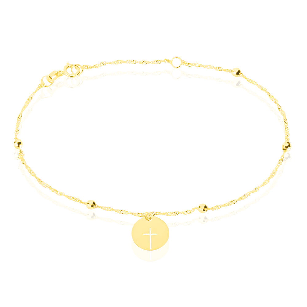Bracelet Cobeia Croix Maille Forçat Or Jaune - Bracelets Medailles Femme | Marc Orian