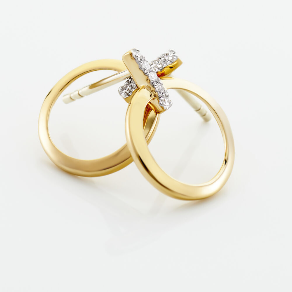 Boucles D'oreilles Pendantes Or Jaune Melissande Diamants - Pendantes Femme | Marc Orian