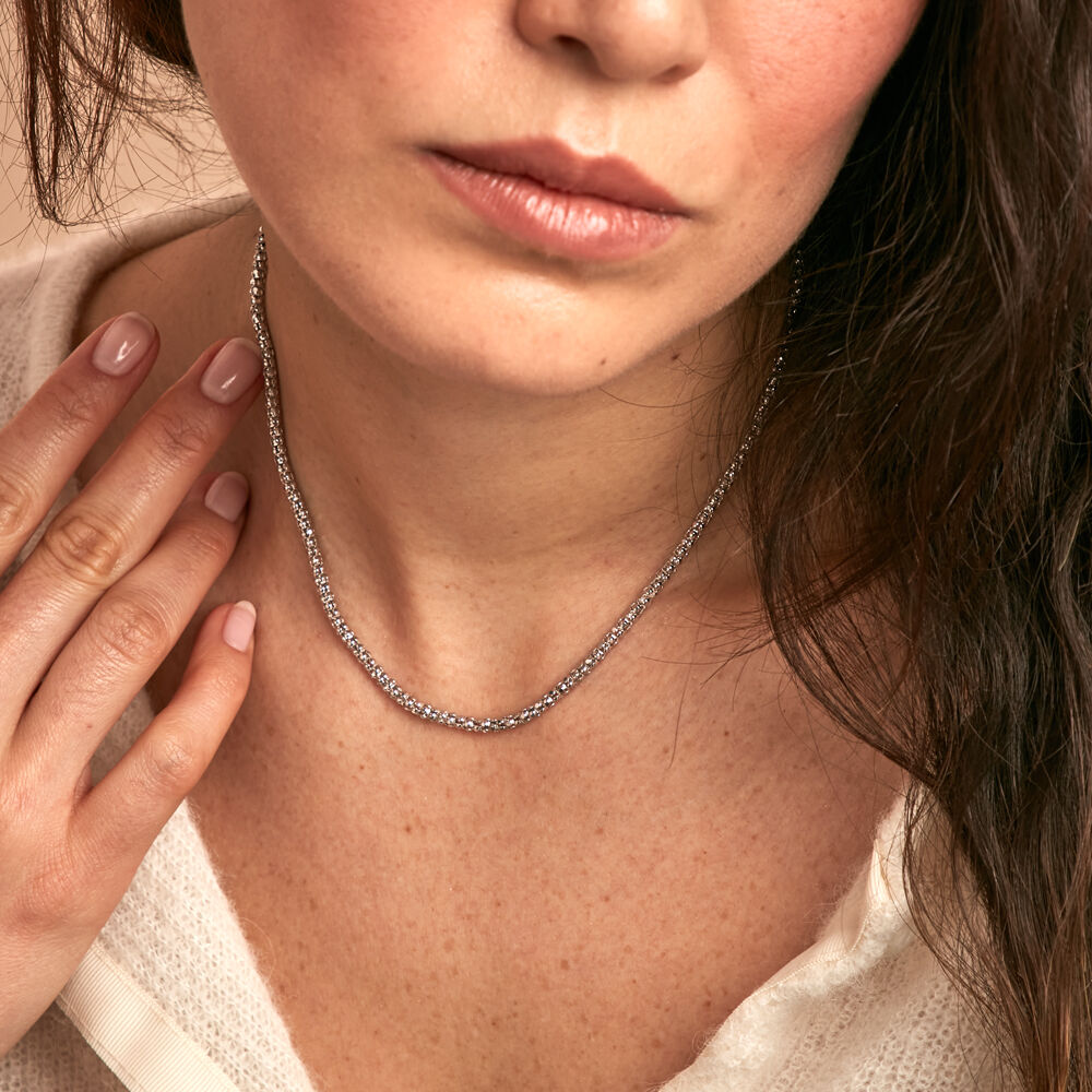 Chaine Nahila Argent Blanc - Chaines Femme | Marc Orian