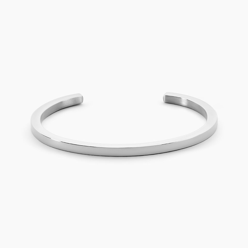 Jonc Jourdan Teno Acier Argent&eacute; - Bracelets joncs Homme | Marc Orian