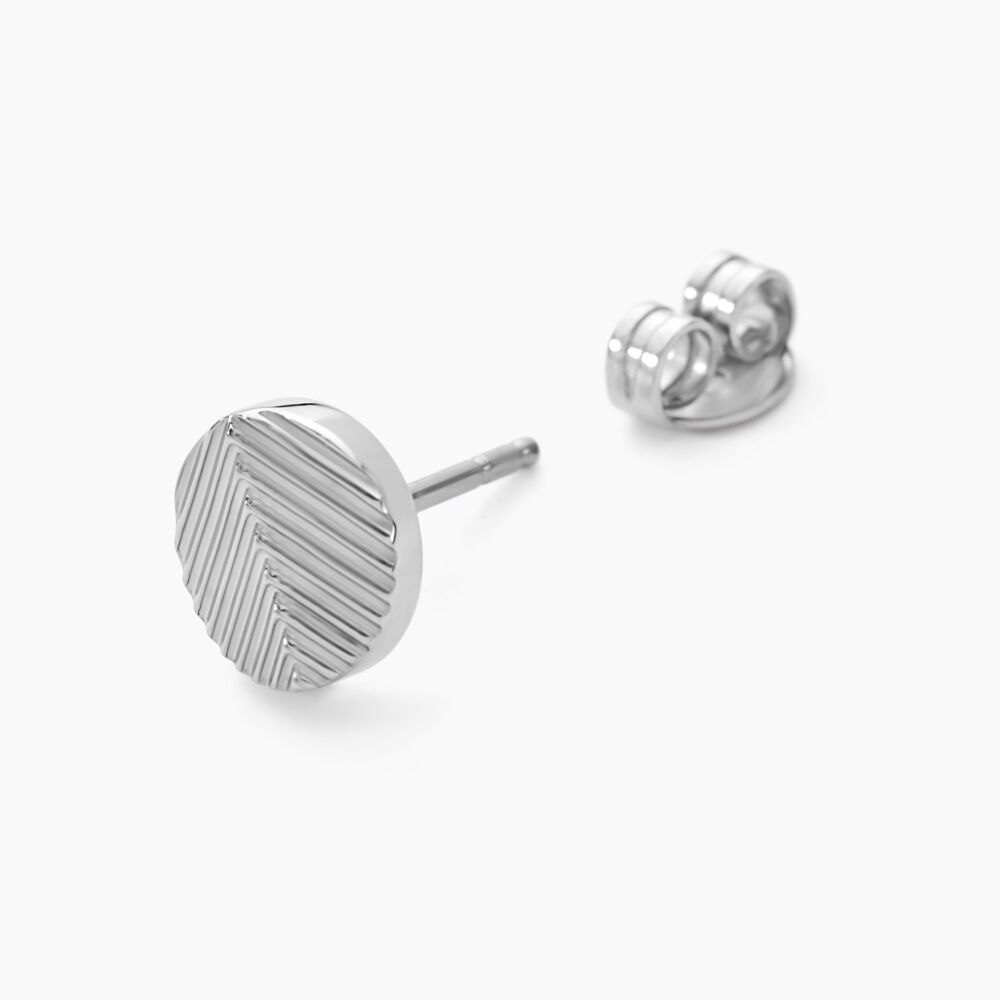 Boucles D'oreilles Puces Black Love Acier Blanc - Puces Homme | Marc Orian
