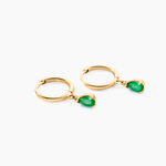 Creoles Pluie D'Eclat Or Jaune Emeraude - Boucles d'oreilles mariage Femme | Marc Orian