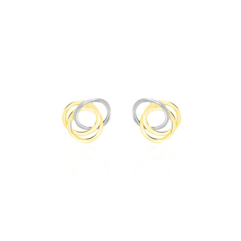 Boucles D'oreilles Puces Edmee Cercle Or Bicolore - Clous d'oreilles Femme | Marc Orian