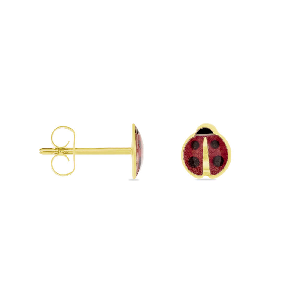 Boucles D'oreilles Puces Helidie Coccinelle Or Jaune - Puces Enfant | Marc Orian
