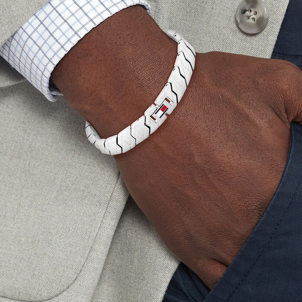 Bracelet Tommy Hilfiger Lars Acier Blanc - Bracelets cha&icirc;nes Homme | Marc Orian