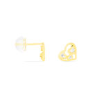 Boucles D'oreilles Puces Daria C&oelig;ur Or Jaune Oxyde De Zirconium - Puces Femme | Marc Orian