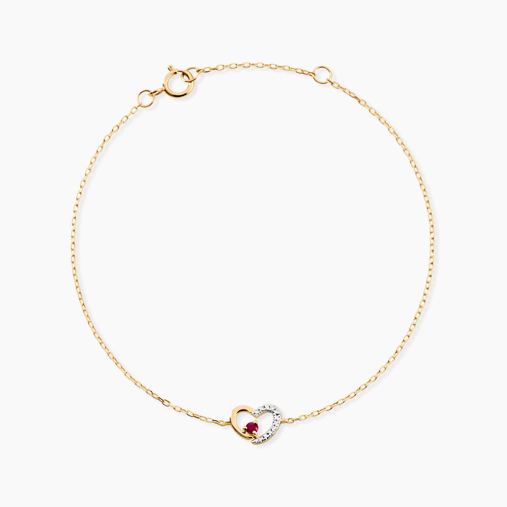 Bracelet Bengta Or Jaune Rubis Diamant - Bracelets cha&icirc;nes Femme | Marc Orian