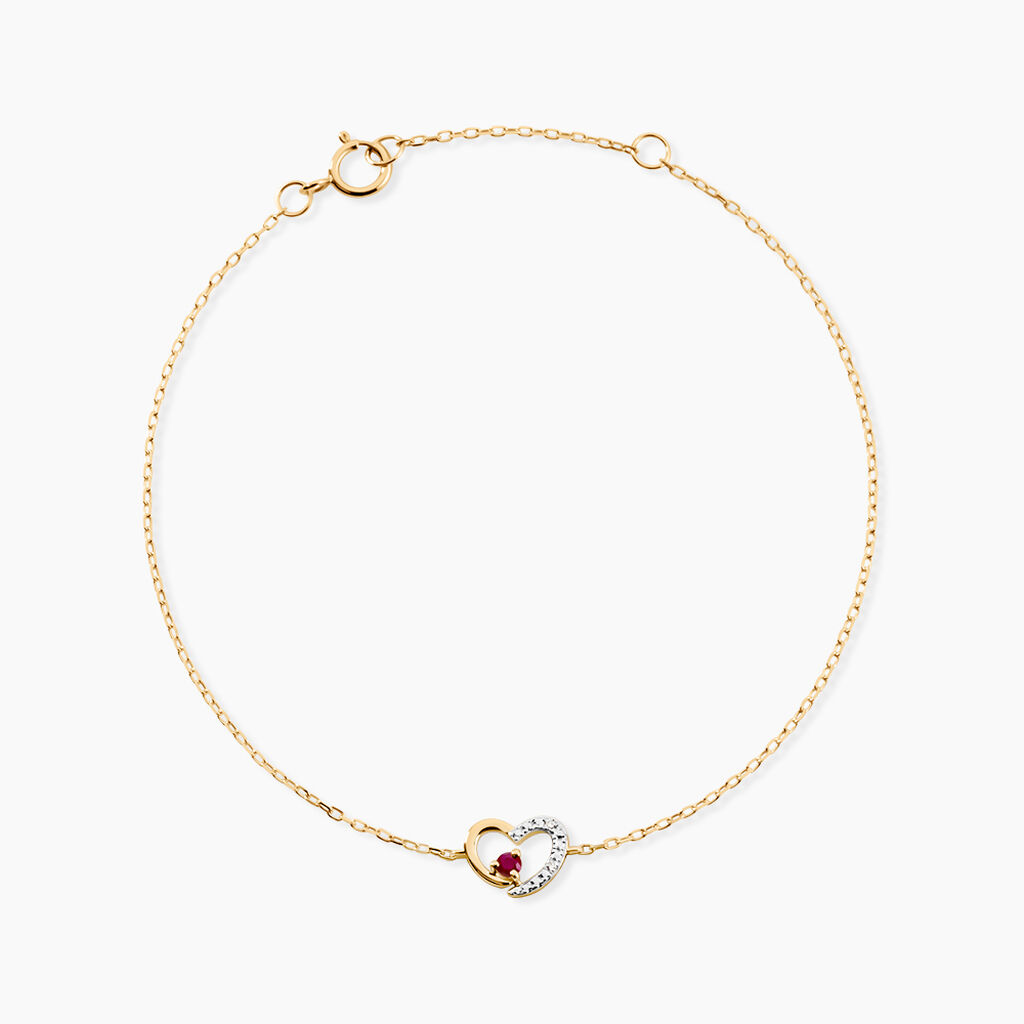 Bracelet Bengta Or Jaune Rubis Diamant - Bracelets cha&icirc;nes Femme | Marc Orian