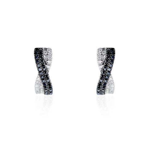 Boucles D'oreilles Puces Alric Or Blanc Diamant - Puces Femme | Marc Orian