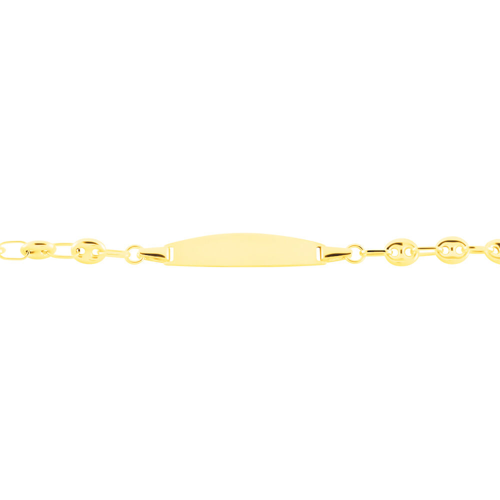 Bracelet Identité Evin Maille Grain De Cafe Or Jaune - Gourmettes Enfant | Marc Orian