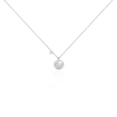 Collier Denzel Argent Blanc Oxyde De Zirconium - Colliers avec pierres Femme | Marc Orian
