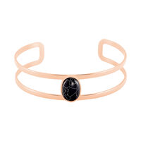 Bracelet Jonc Eline Acier Rose Pierre De Synthese