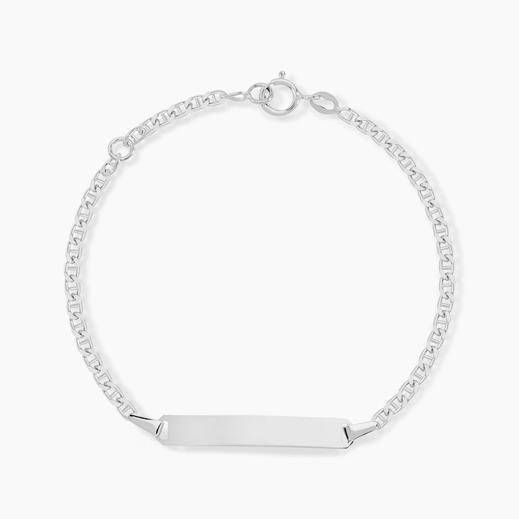 Bracelet Identit&eacute; Shanah Or Blanc - Gourmettes Enfant | Marc Orian