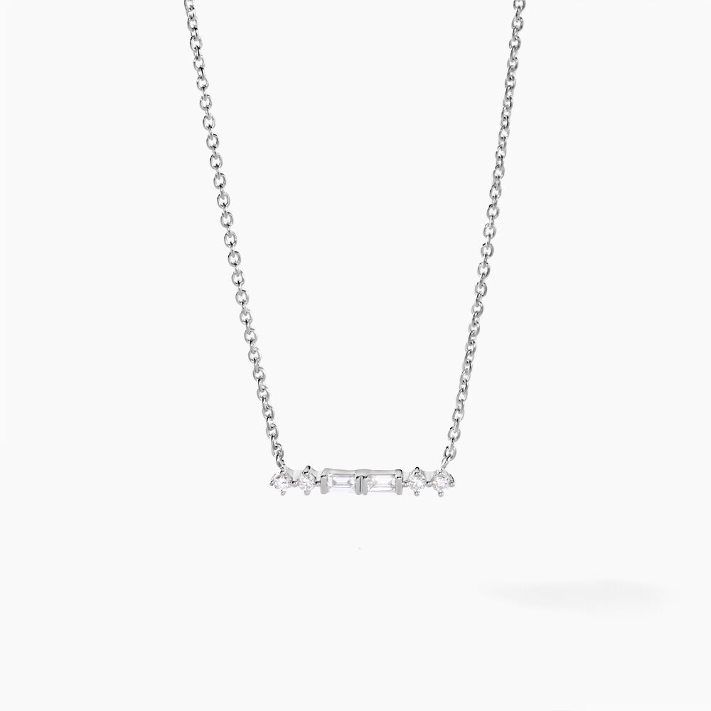 Collier Lyncee Argent Blanc Diamant Synth&eacute;tique - Colliers avec pierres Femme | Marc Orian