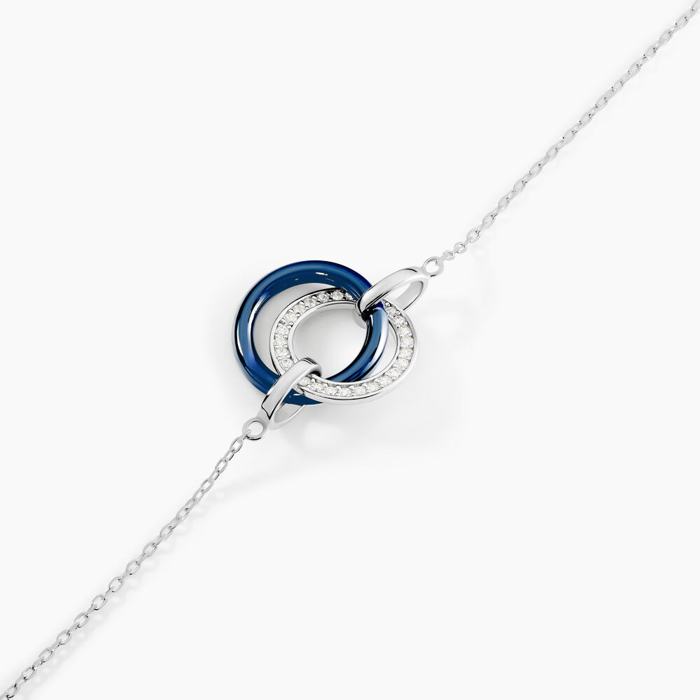 Bracelet Grizzel Argent Céramique Oxyde - Bracelets Anneaux Entrelaces Femme | Marc Orian