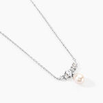 Collier Elea Argent Blanc Perle De Culture Oxyde De Zirconium - Colliers avec pierres Femme | Marc Orian