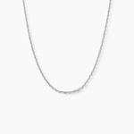 Cha&icirc;ne Claudine Maille For&ccedil;at Argent Blanc - Colliers fantaisie Famille | Marc Orian