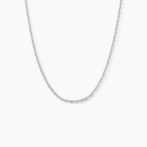 Cha&icirc;ne Claudine Maille For&ccedil;at Argent Blanc - Colliers fantaisie Famille | Marc Orian