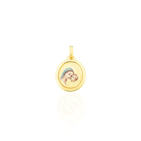 Pendentif Vierge A L'enfant Ovale Or Jaune - Médailles et médaillons Famille | Marc Orian